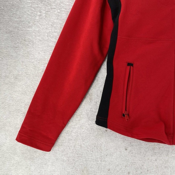 Lauren Ralph Lauren Jacket Womens Medium Red Pique‎ Jersey Knit Full Zip Pockets - Picture 8 of 13